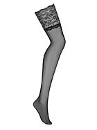 Beautiful stockings, sheer nylon, wide lace edge